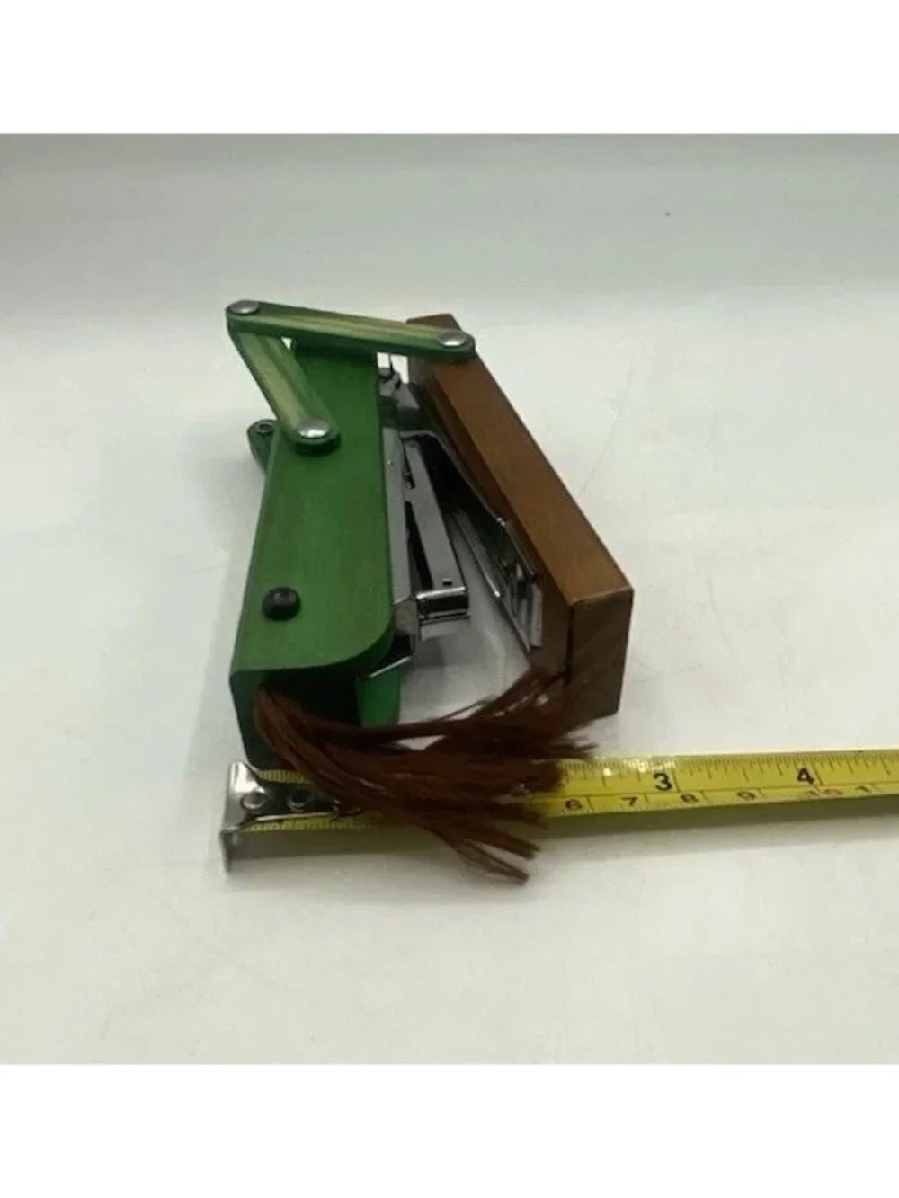 Anthropologie Green Wood Grasshopper Mini Stapler Office Desk Decor Collectible